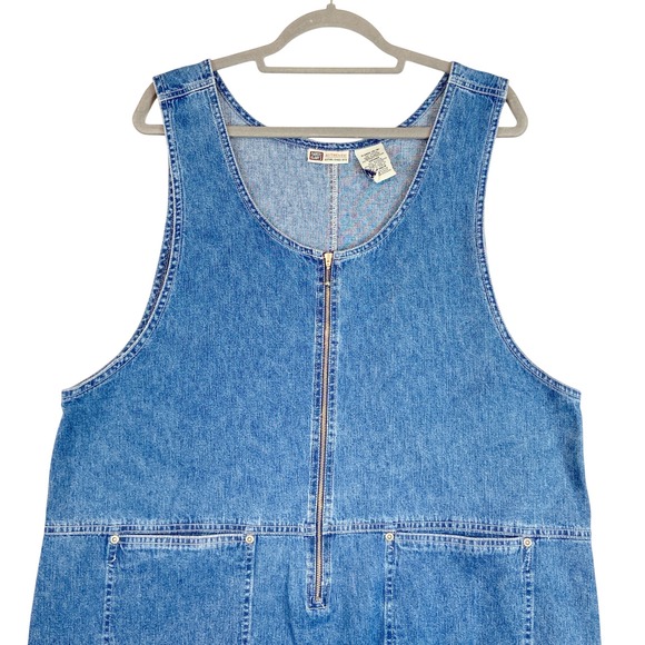 VTG Faded Glory Denim Pinafore Dress XL Jumper Blue Jean 90s Y2K Retro Cottage - Picture 2 of 6